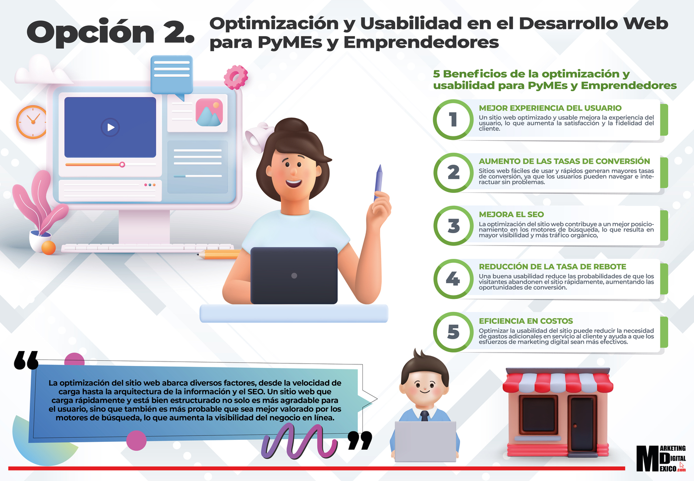 Opción 2. Optimización y Usabilidad en el Desarrollo Web para PyMEs y Emprendedores